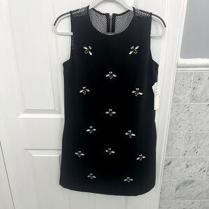 Nicole Miller Rhinestone Bees Black Dress